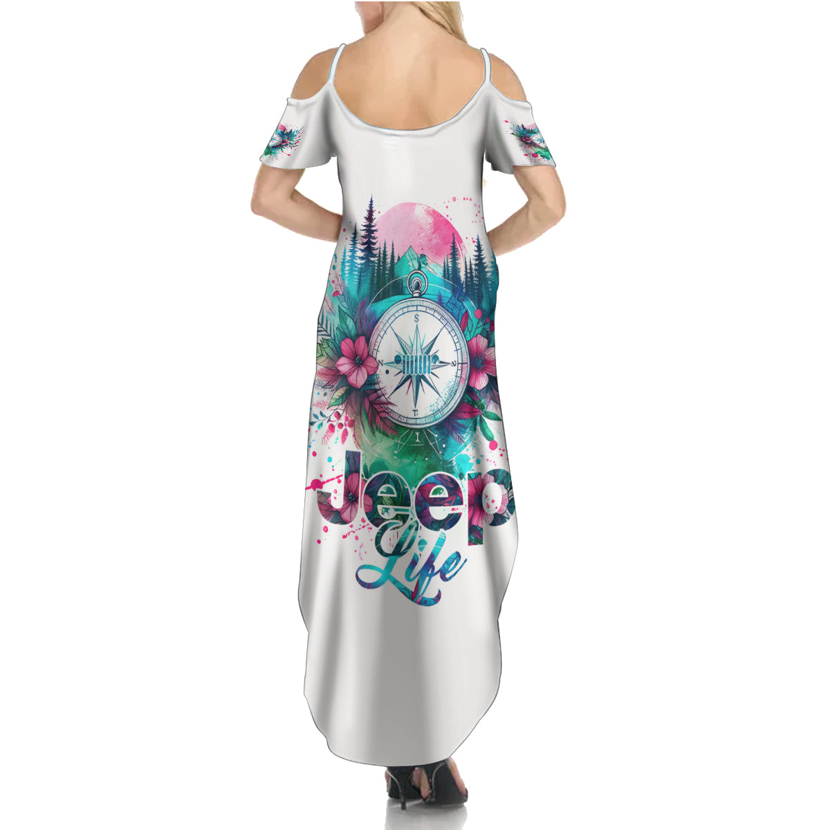 Jeep Life Summer Maxi Dress Forest Jeep