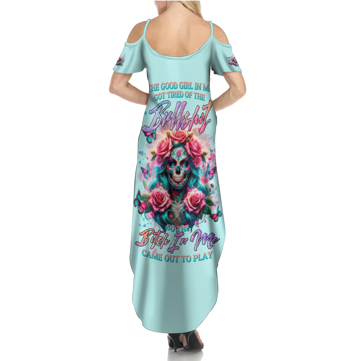 Rose Skull Summer Maxi Dress The Good Girl In Me Got Tired Of The Bullshit