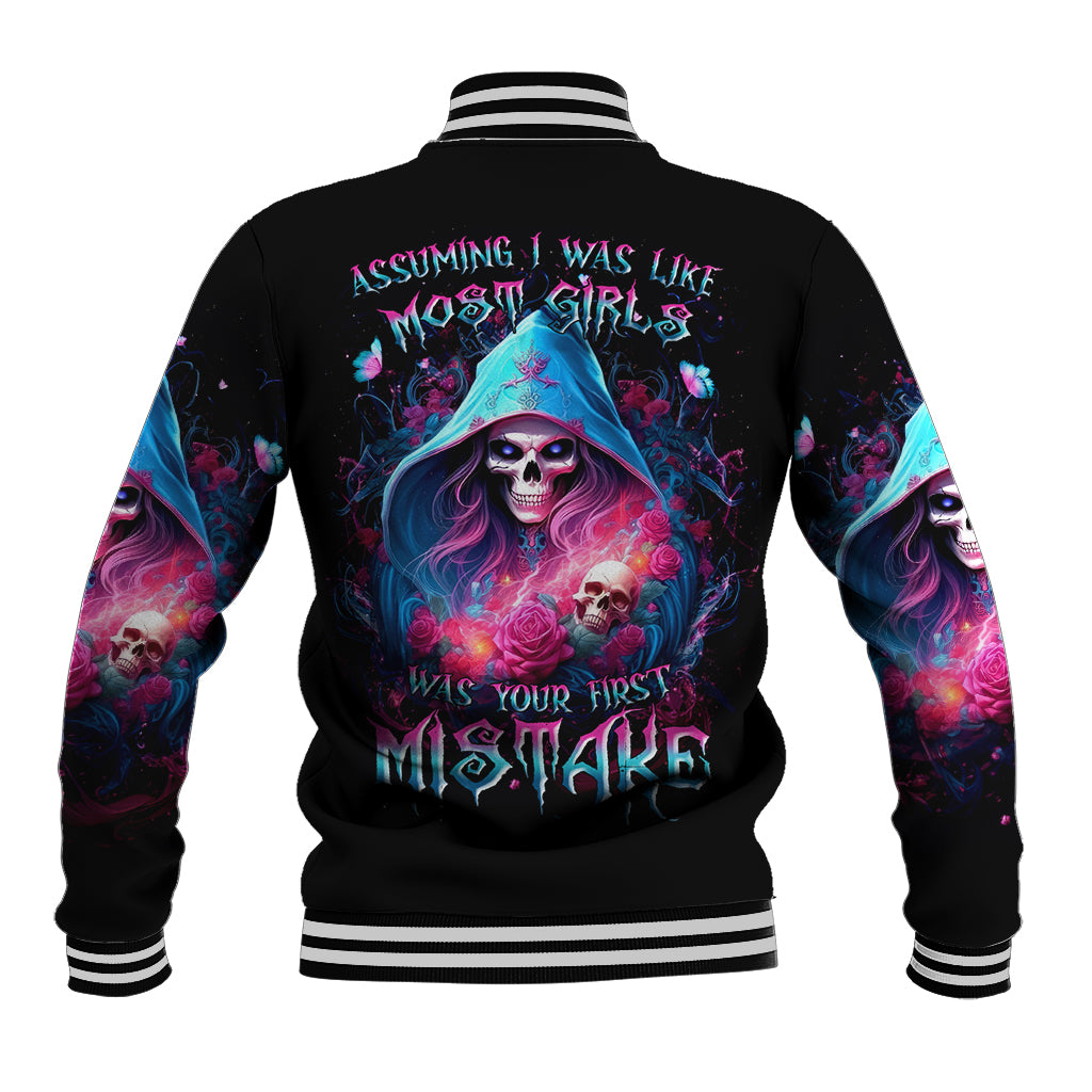 Witch Skull Baseball Jacket Assuming Was Like Most Girls Was Your First Mistake