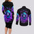 Witch Skull Couples Matching Long Sleeve Bodycon Dress and Long Sleeve Button Shirt I Hold A Beast An Angel And Crazy Lady In Me