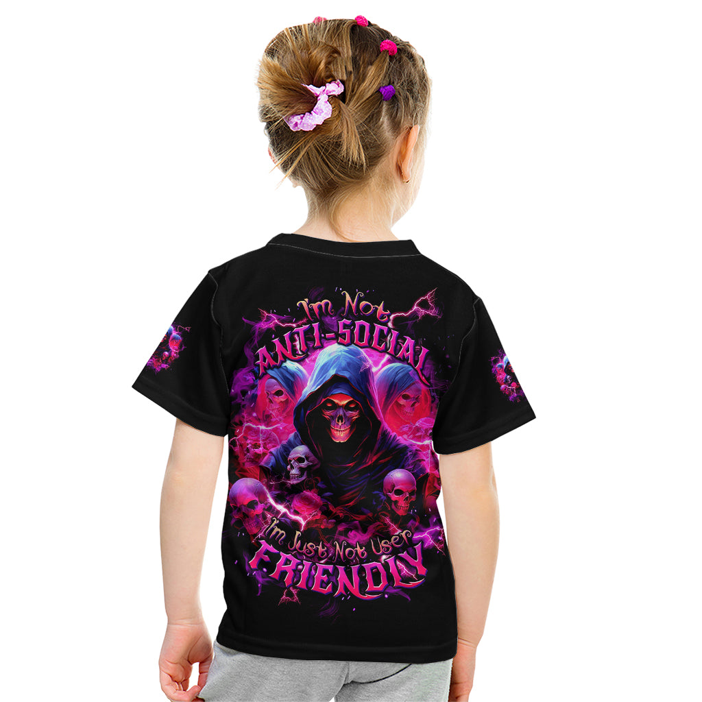 Witch Skull Kid T Shirt I'm Not Anti-Social I'm Just Not User Friendly