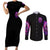 Rose Skull Couples Matching Short Sleeve Bodycon Dress and Long Sleeve Button Shirt DILLIGAG