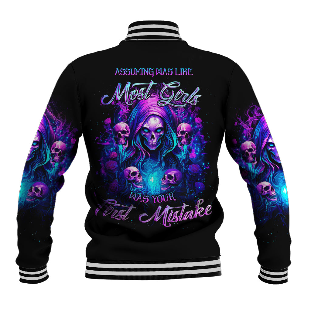 Witch Skull Baseball Jacket Assuming Was Like Most Girls Was Your First Mistake