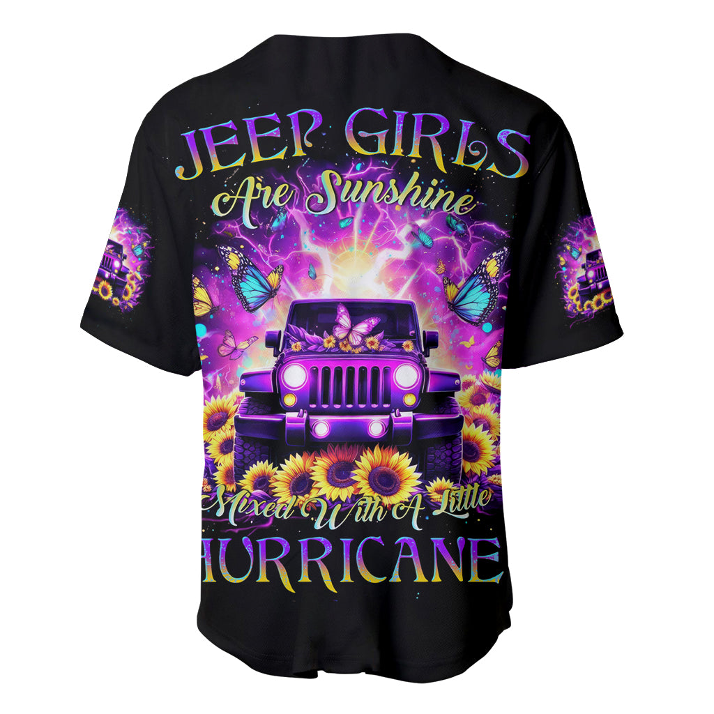 Sunflower Jeep Baseball Jersey Jeep Girl Are Sunshine Mixed With A Little Hurricane