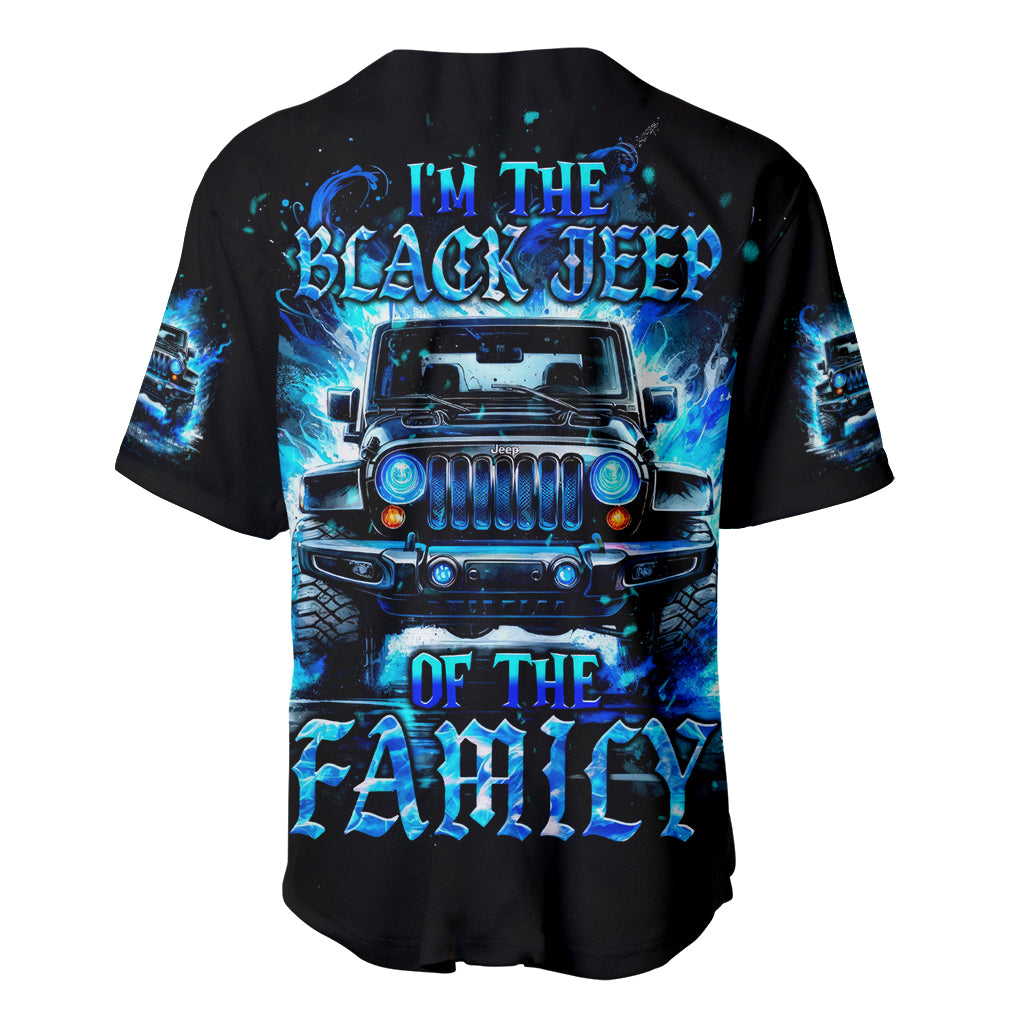 Flame Jeep Baseball Jersey I'm The Black Jeep Of The Family