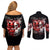 Couple Skull Couples Matching Off Shoulder Short Dress and Long Sleeve Button Shirt From Our First Kiss