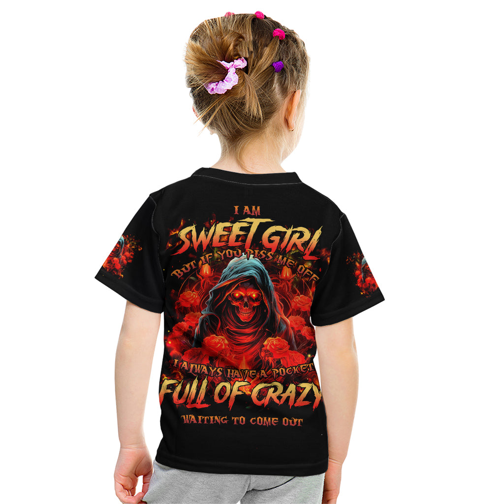 Rose Skull Kid T Shirt Iam Sweet Girl But If You Piss Me Off