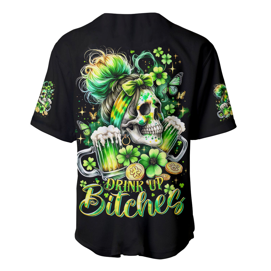 Irish Skull Baseball Jersey Drink Up Bitches