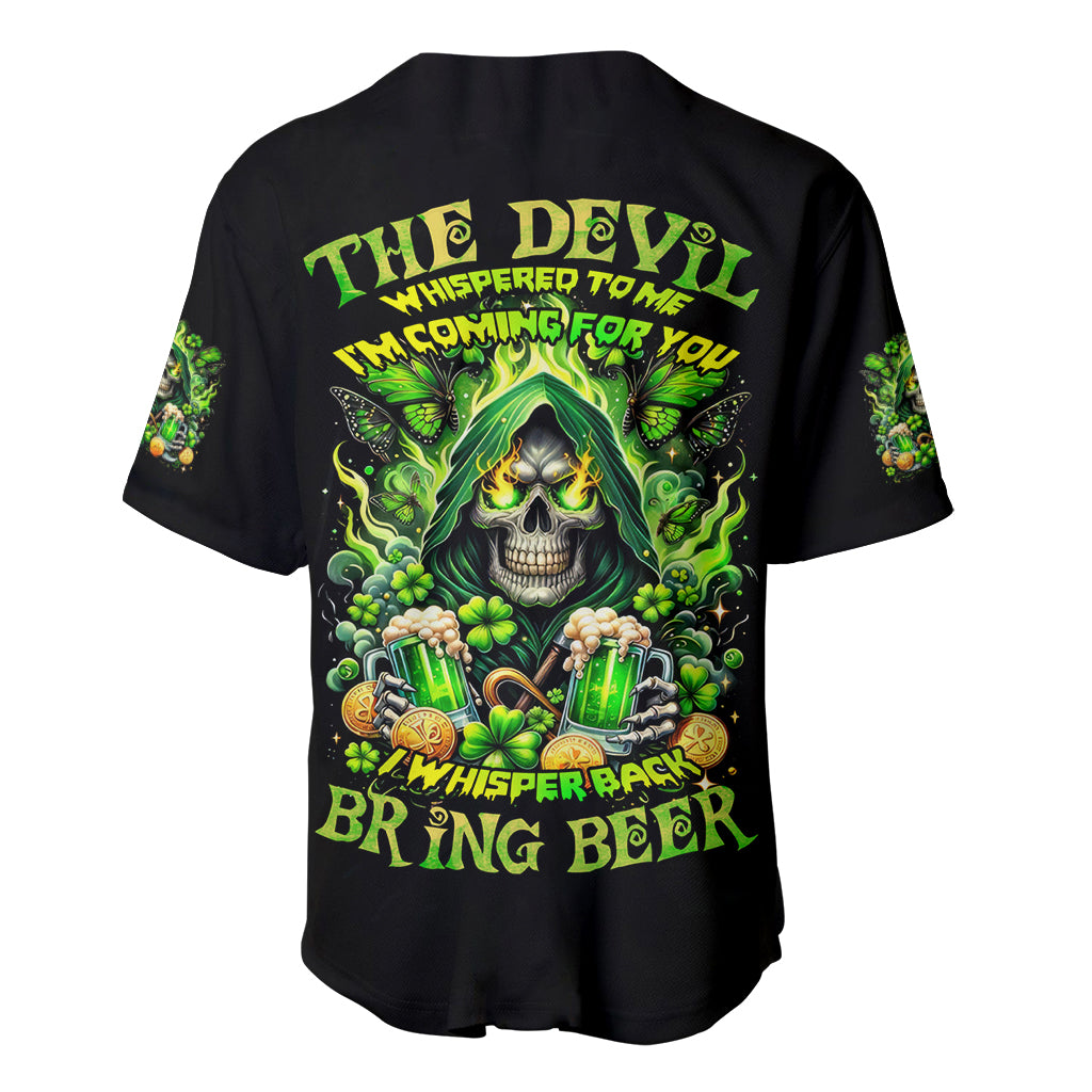 Irish Skull Baseball Jersey The Devil Whispered To Me I'm Coming For You