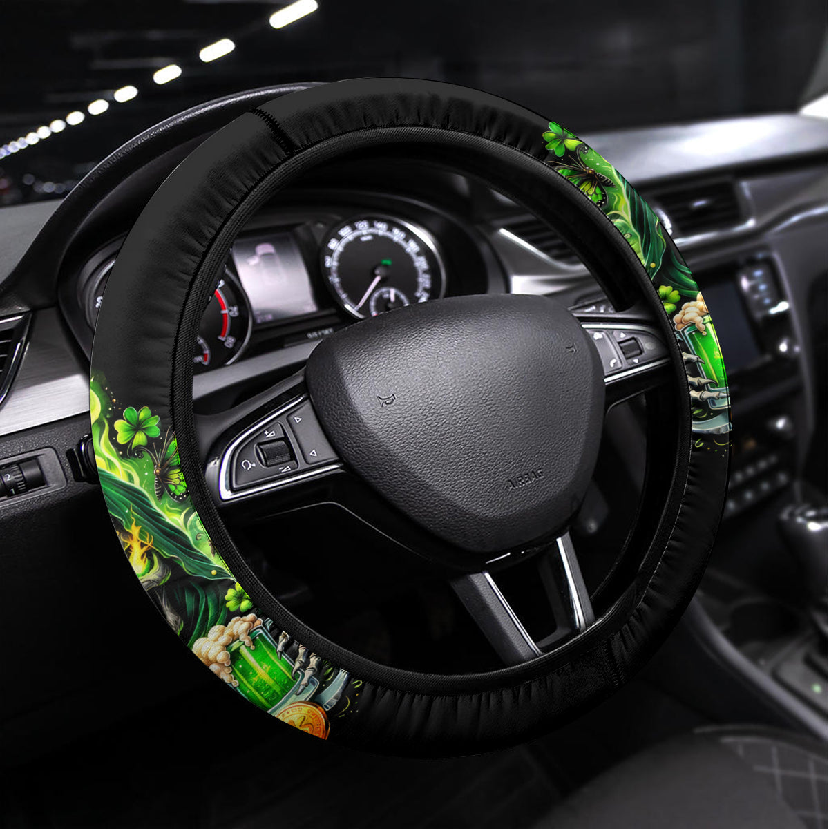 Irish Skull Steering Wheel Cover The Devil Whispered To Me I'm Coming For You