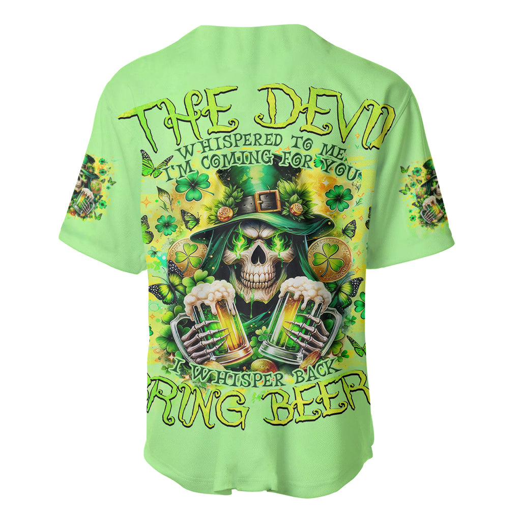 Irish Skull Baseball Jersey The Devil Whispered To Me I'm Coming For You