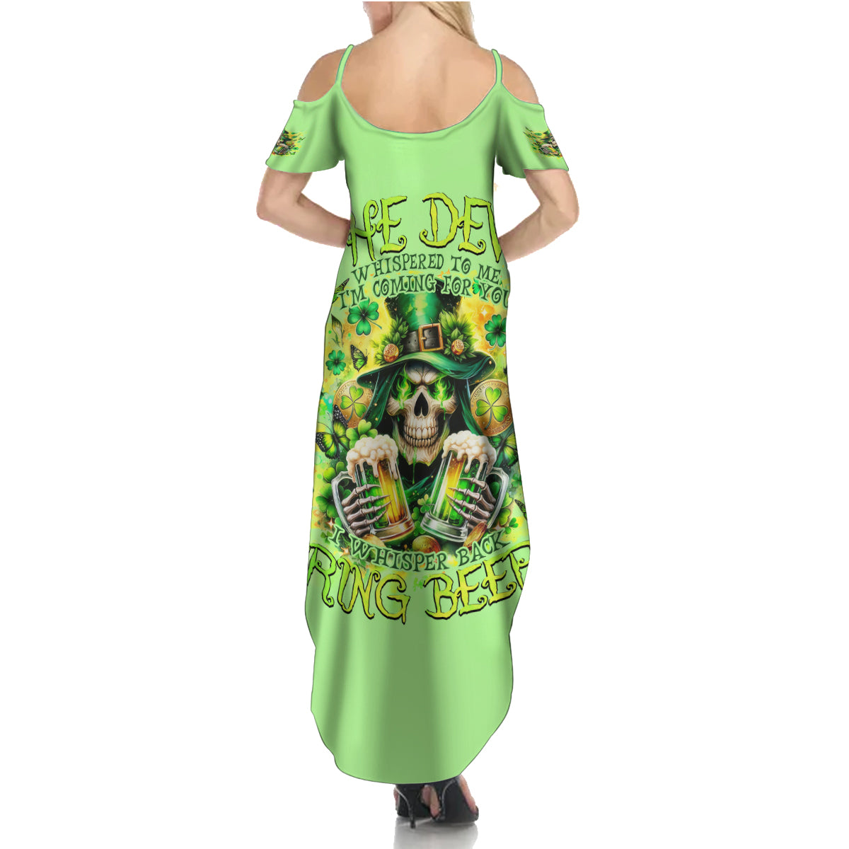 Irish Skull Summer Maxi Dress The Devil Whispered To Me I'm Coming For You