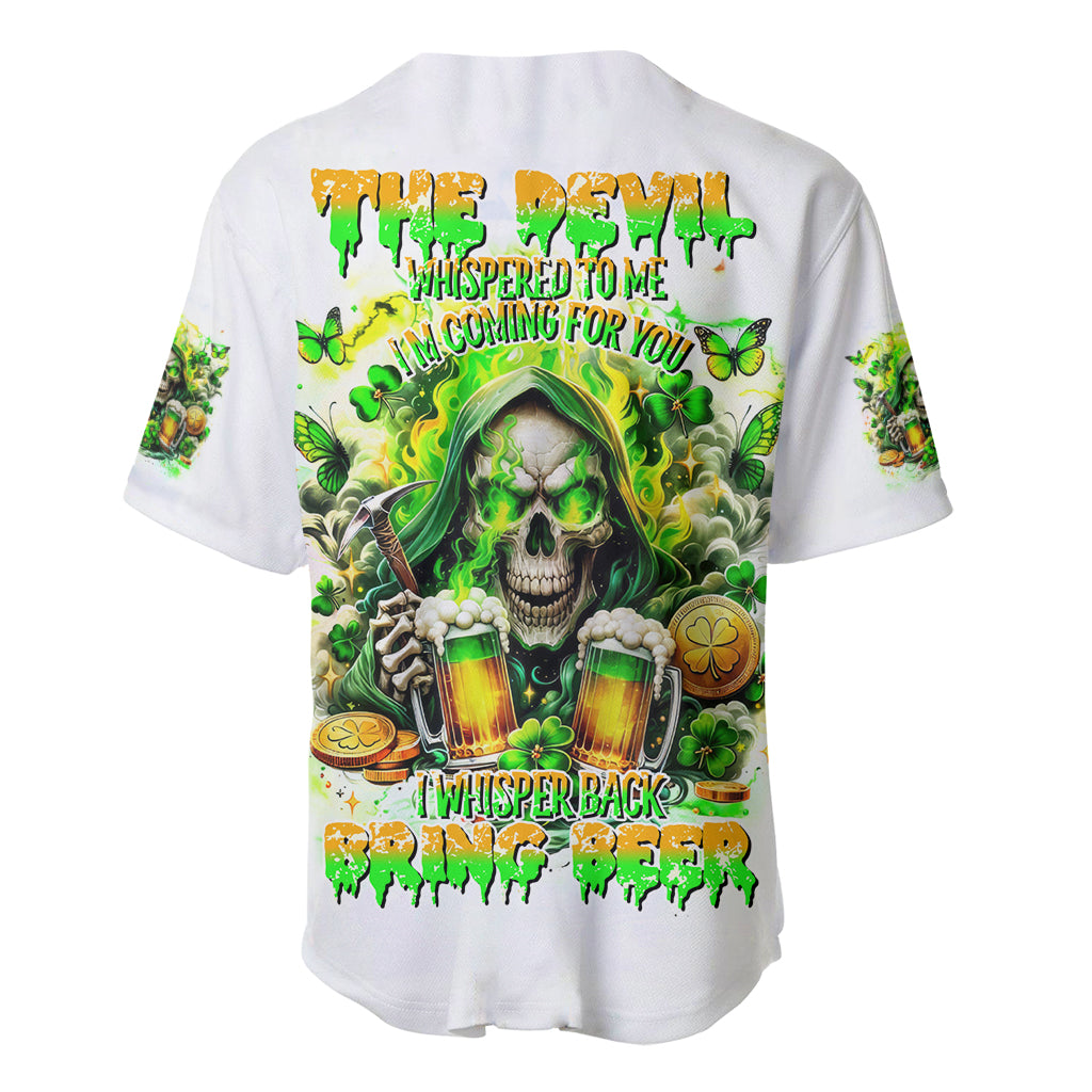 Irish Skull Baseball Jersey I Whisper Back Bring Beer