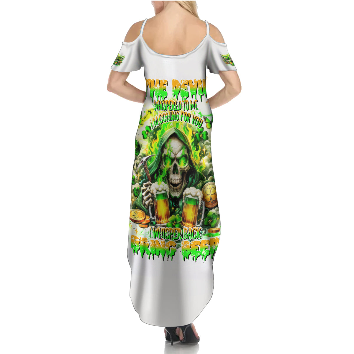 Irish Skull Summer Maxi Dress I Whisper Back Bring Beer