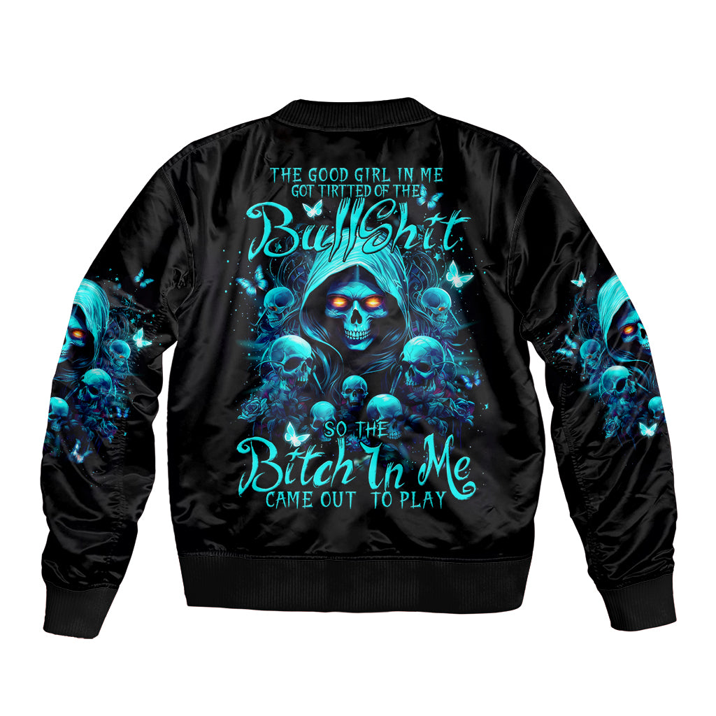 Witch Skull Bomber Jacket The Good Girl In Me Got Tired Of The Bullshit