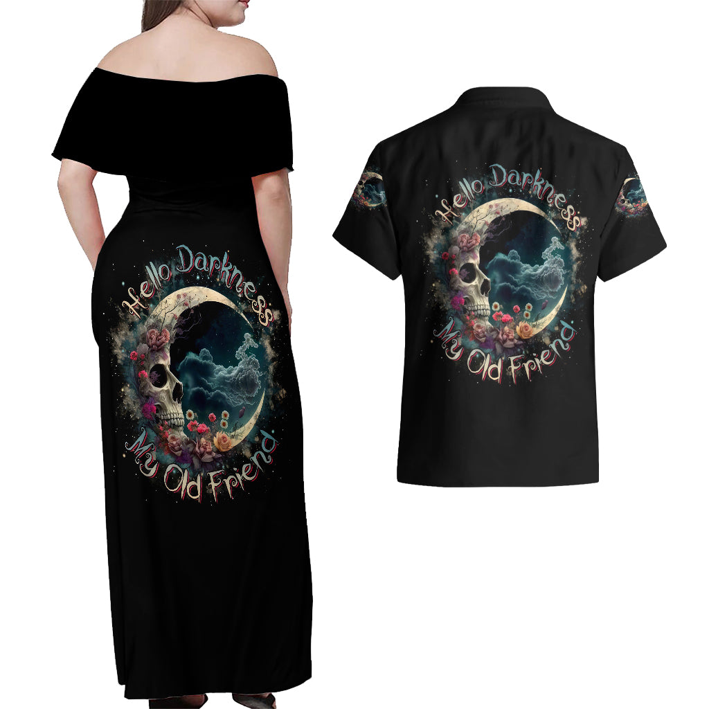 moon-skull-couples-matching-off-shoulder-maxi-dress-and-hawaiian-shirt-hello-darkness-my-old-friend-moon