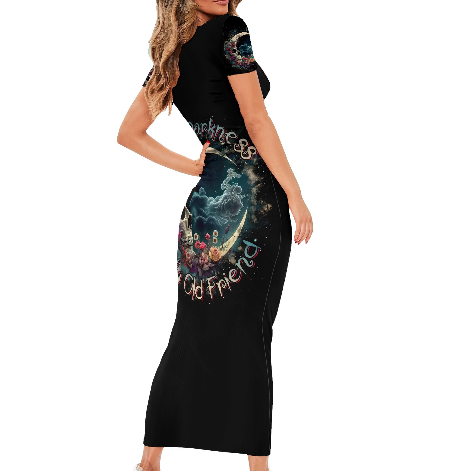 moon-skull-short-sleeve-bodycon-dress-hello-darkness-my-old-friend-moon