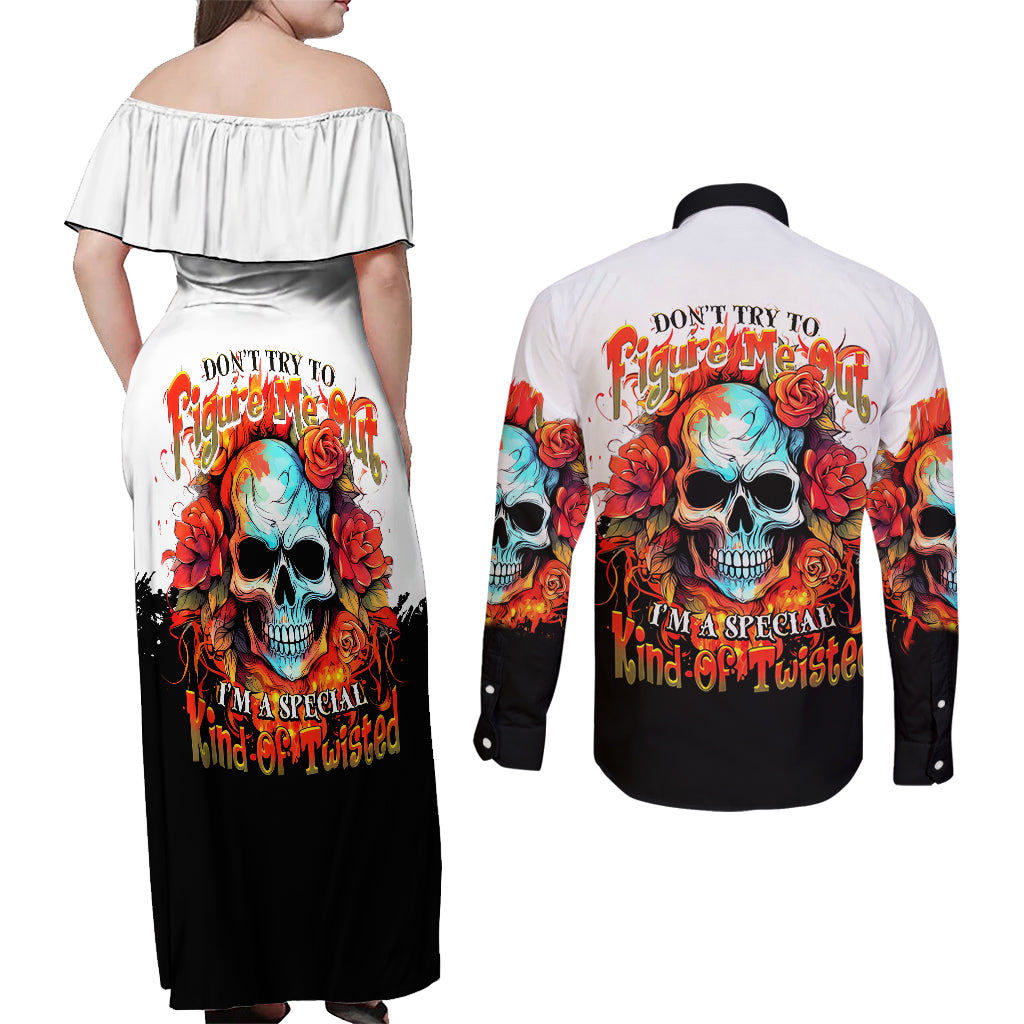 flower-skull-couples-matching-off-shoulder-maxi-dress-and-long-sleeve-button-shirts-dont-try-to-figured-me-out-i-special-kind-fire-flower