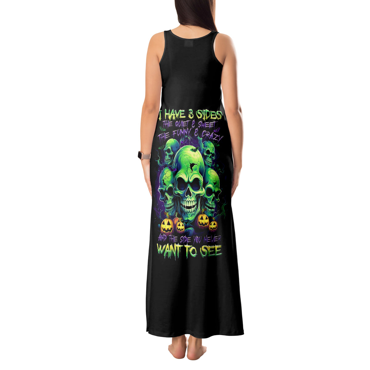 skull-pumpkin-tank-maxi-dress-i-have-three-side-quite-funny-and-side-you-never-want