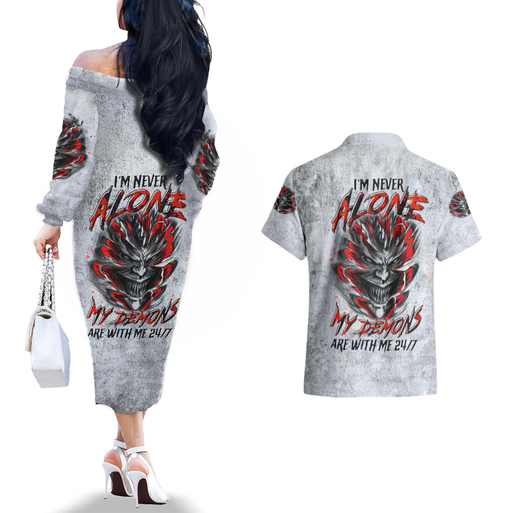 devil-skull-couples-matching-off-the-shoulder-long-sleeve-dress-and-hawaiian-shirt-i-never-alone-my-demon-with-me-247