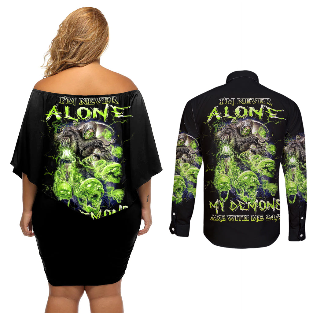 death-skull-couples-matching-off-shoulder-short-dress-and-long-sleeve-button-shirts-i-never-alone-my-demon-with-me-247