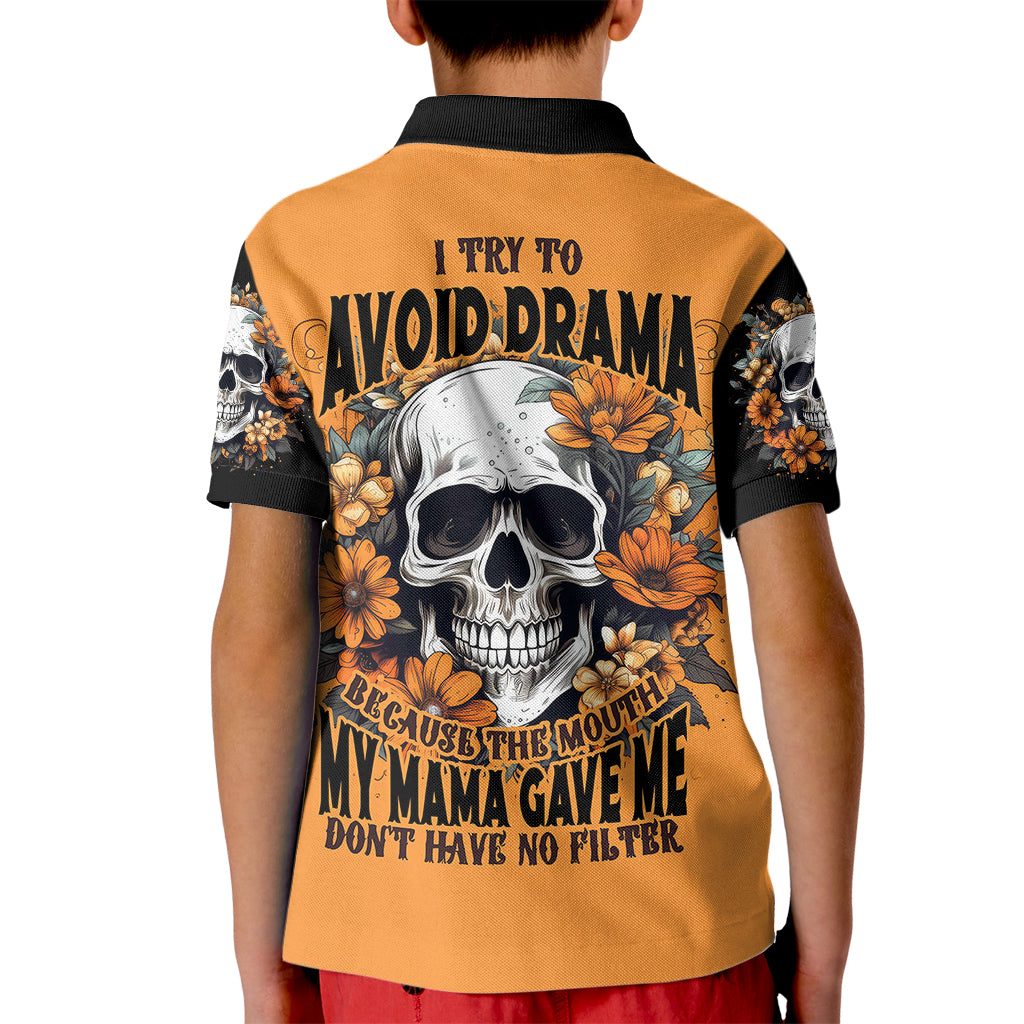 flower-skull-kid-polo-shirt-i-try-to-avoid-drama