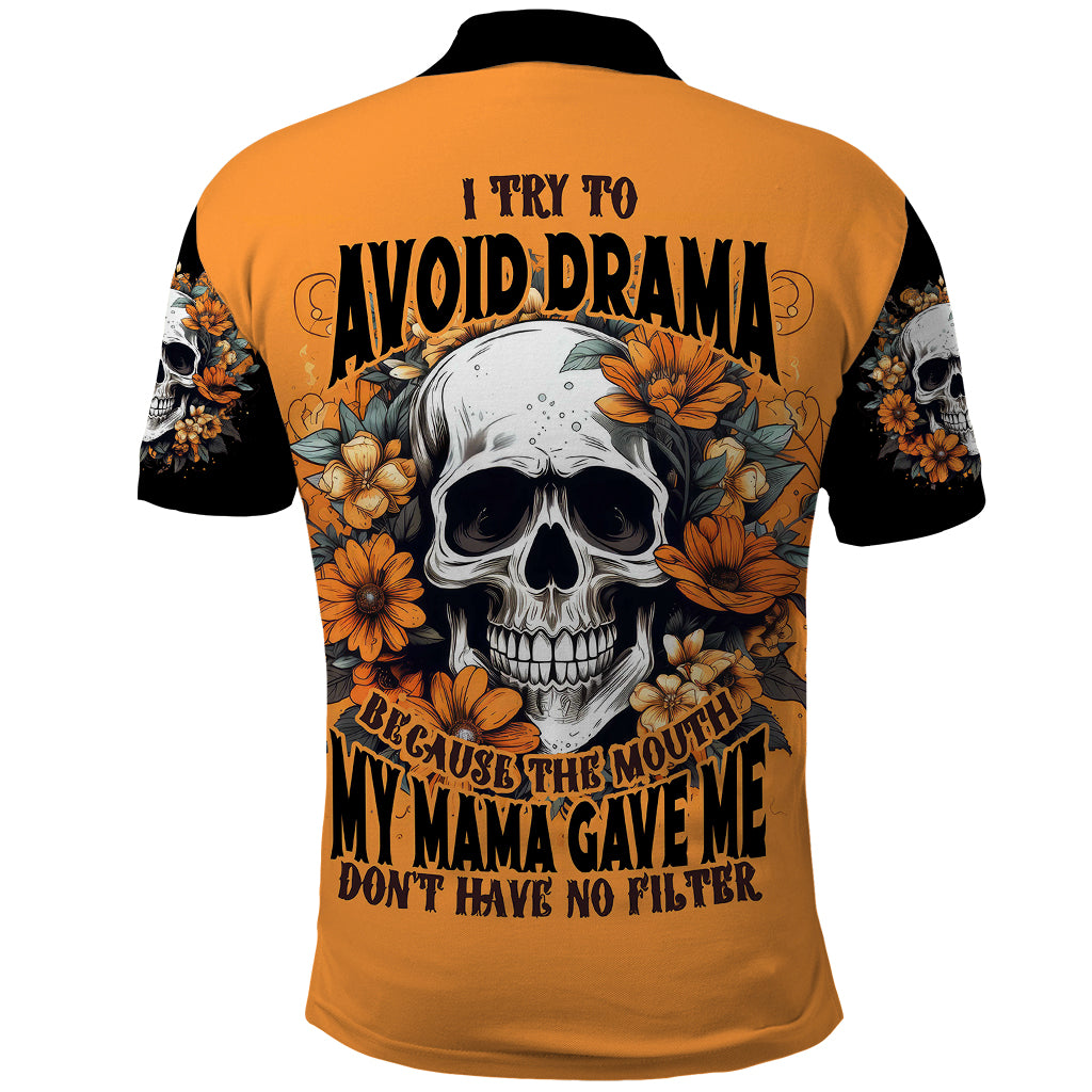 flower-skull-polo-shirt-i-try-to-avoid-drama