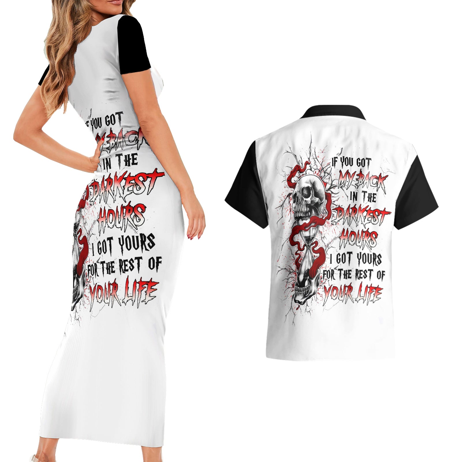 blood-skull-couples-matching-short-sleeve-bodycon-dress-and-hawaiian-shirt-you-got-my-back-i-got-your-rest-of-your-life