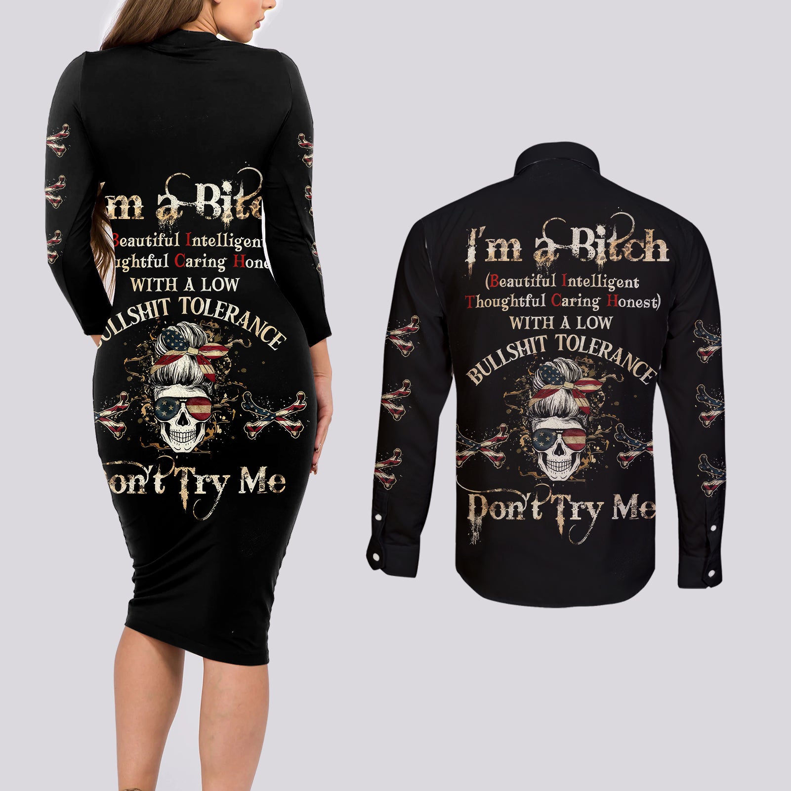 girl-skull-couples-matching-long-sleeve-bodycon-dress-and-long-sleeve-button-shirts-im-a-bitch-dont-try-me