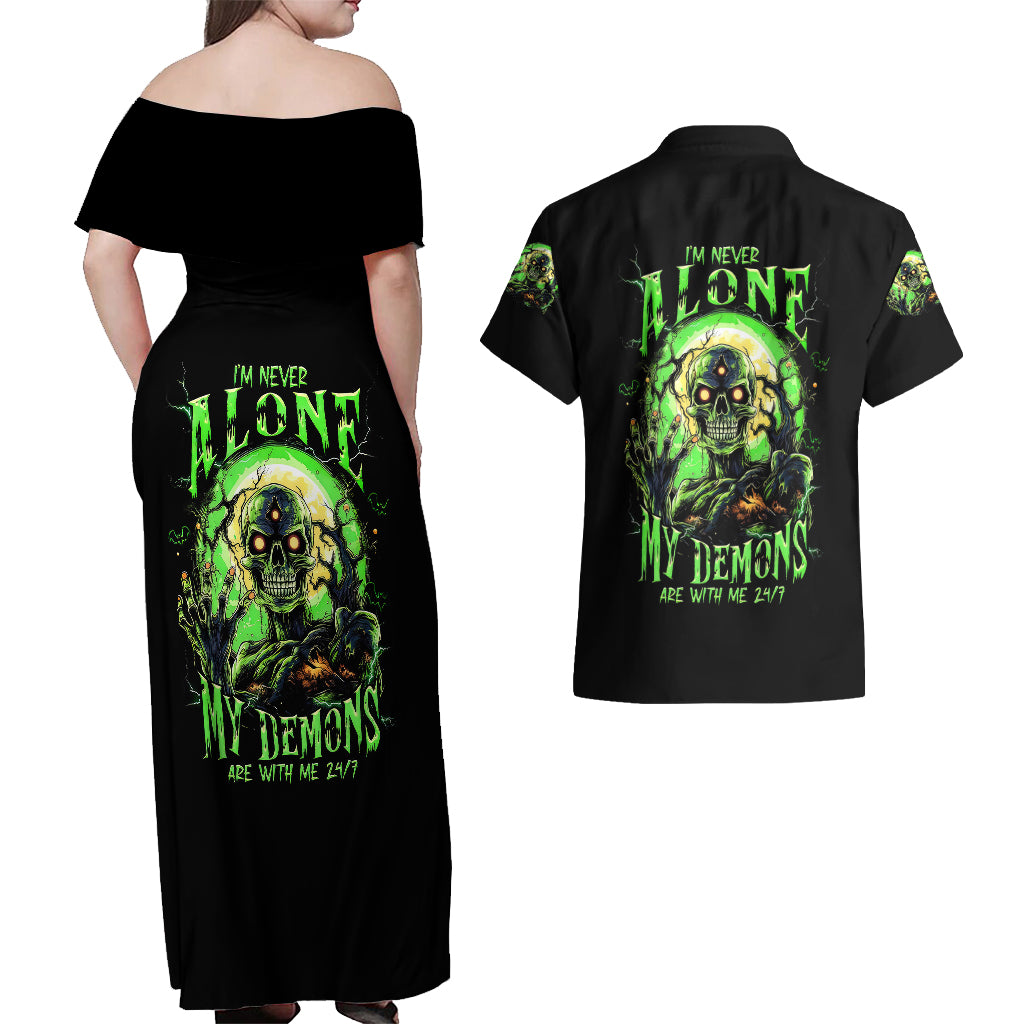 zombie-skull-couples-matching-off-shoulder-maxi-dress-and-hawaiian-shirt-i-never-alone-my-demon-with-me-247