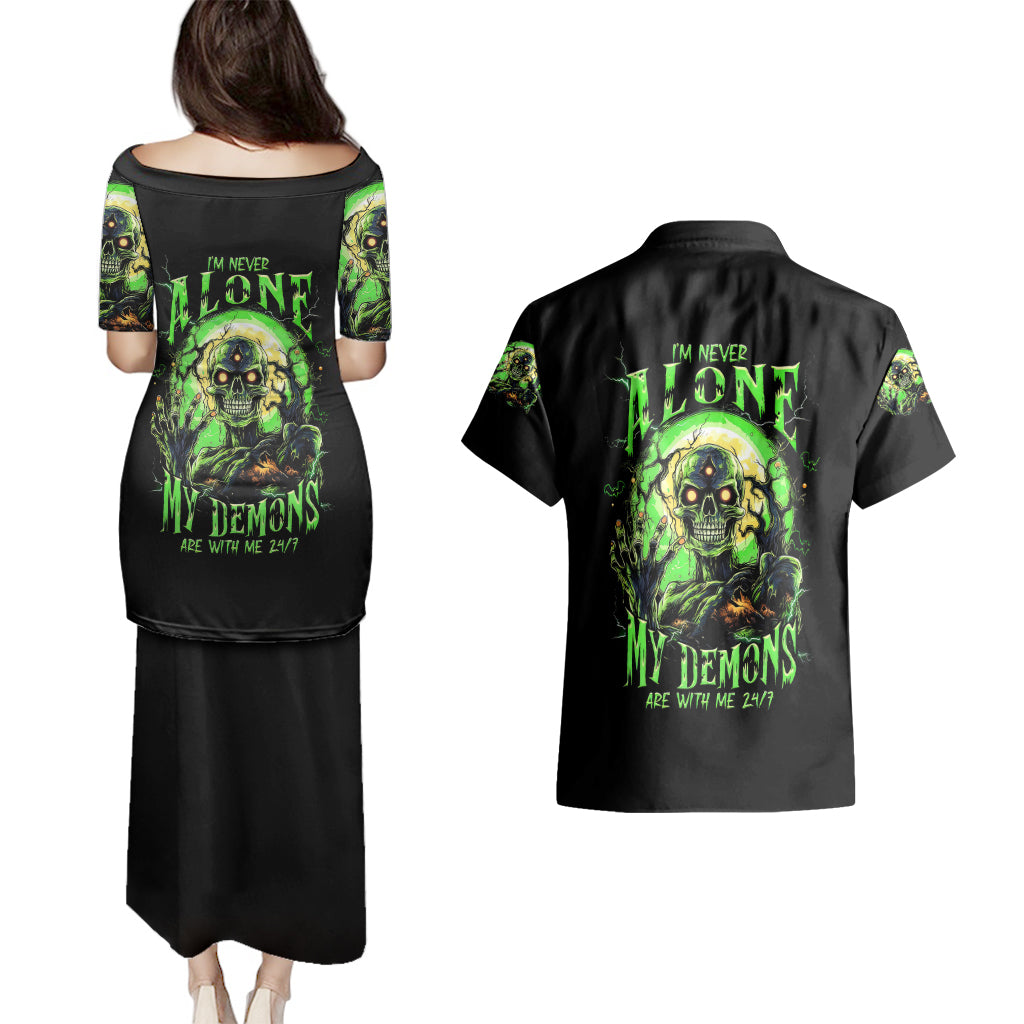 zombie-skull-couples-matching-puletasi-dress-and-hawaiian-shirt-i-never-alone-my-demon-with-me-247