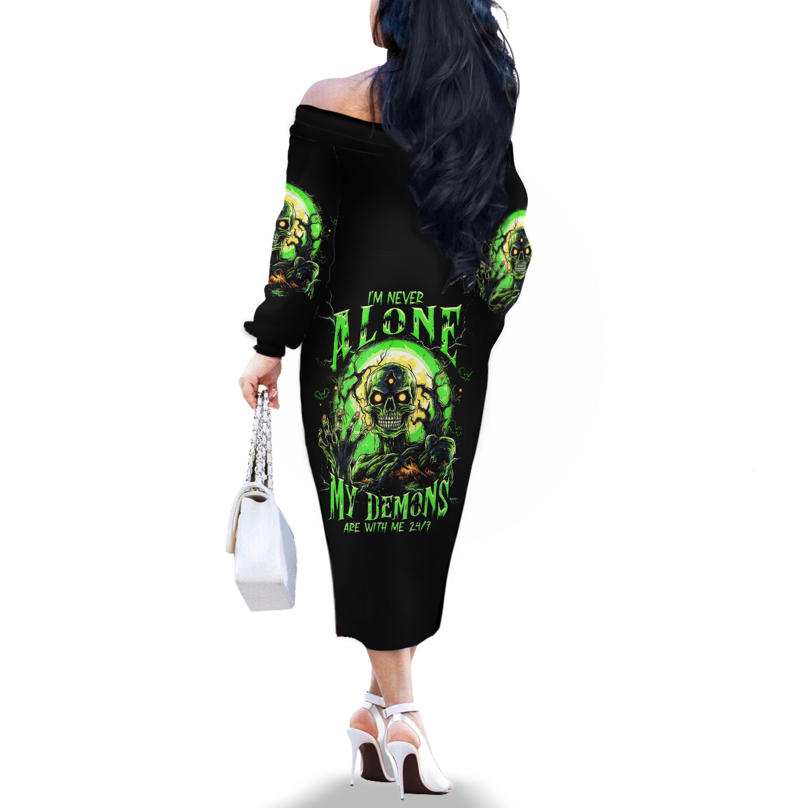 zombie-skull-off-the-shoulder-long-sleeve-dress-i-never-alone-my-demon-with-me-247