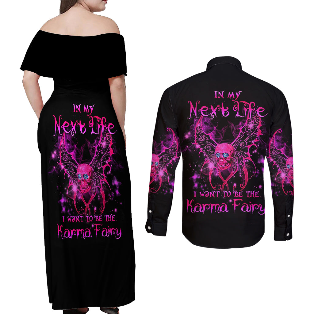 fairy-skull-couples-matching-off-shoulder-maxi-dress-and-long-sleeve-button-shirts-my-next-life-i-want-to-be-karma-fairy