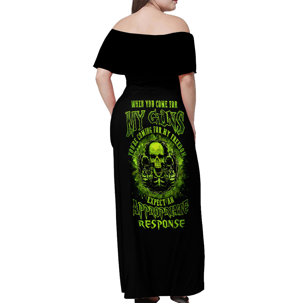 gun-skull-off-shoulder-maxi-dress-when-you-come-for-my-gun-expect-an-appropriate-response