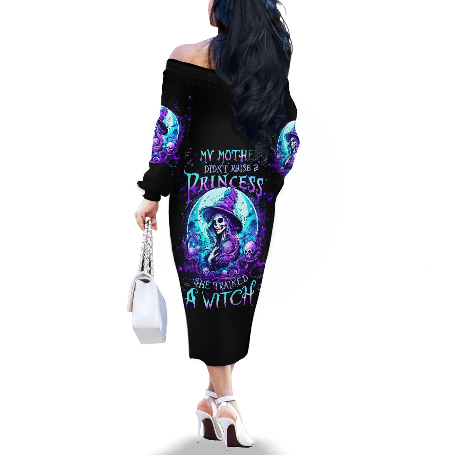 witch-skull-off-the-shoulder-long-sleeve-dress-my-mother-didnt-raise-a-princess-she-trained-a-witch