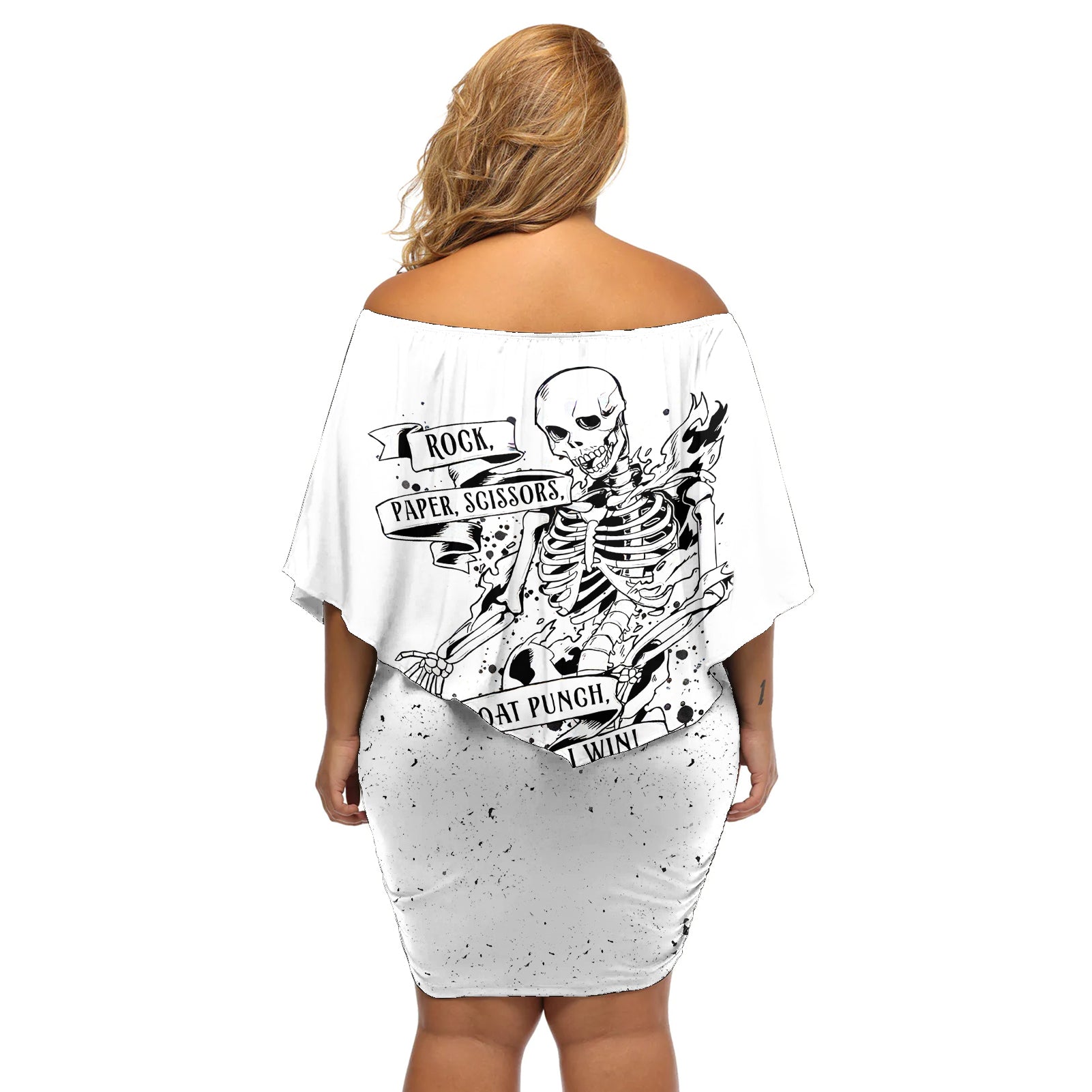 art-skull-off-shoulder-short-dress-rock-paper-scissors-throat-punch-i-win