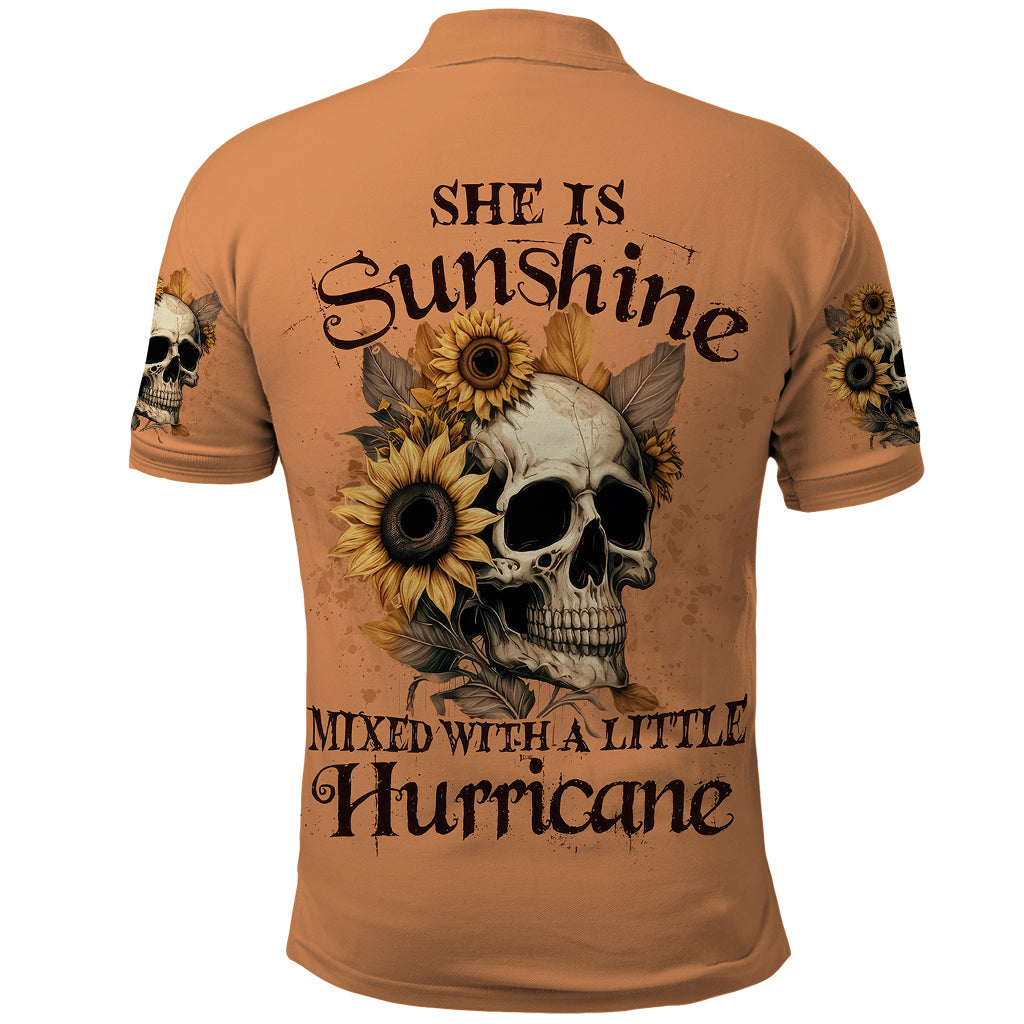 sunflower-skull-polo-shirt-she-is-sunshine-mixed-with-a-little-hurricance