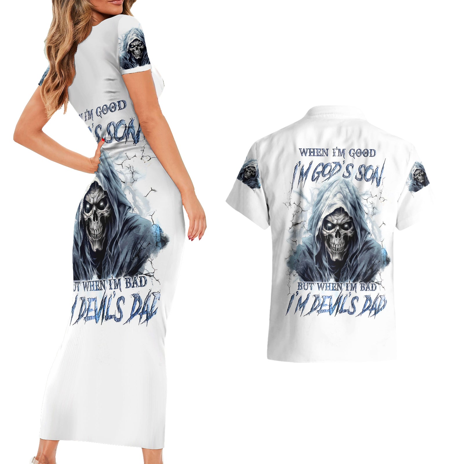 death-skull-couples-matching-short-sleeve-bodycon-dress-and-hawaiian-shirt-when-im-good-i-gods-son-but-when-im-bad-im-devils-dad