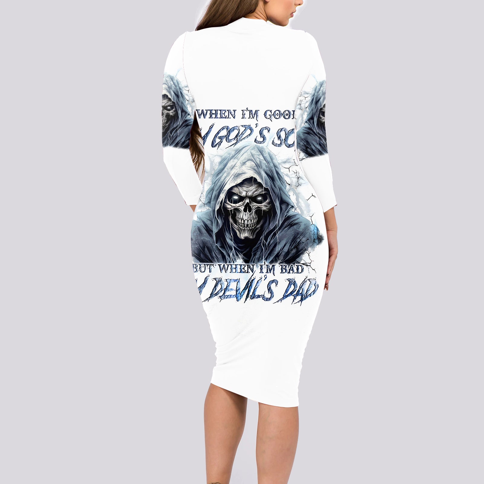 death-skull-long-sleeve-bodycon-dress-when-im-good-i-gods-son-but-when-im-bad-im-devils-dad