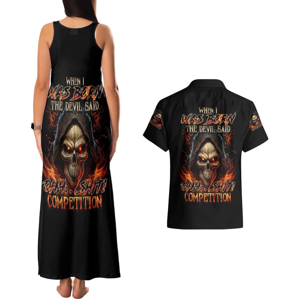 flame-skull-couples-matching-tank-maxi-dress-and-hawaiian-shirt-when-i-was-born-the-devil-said-oh-shit-compettion