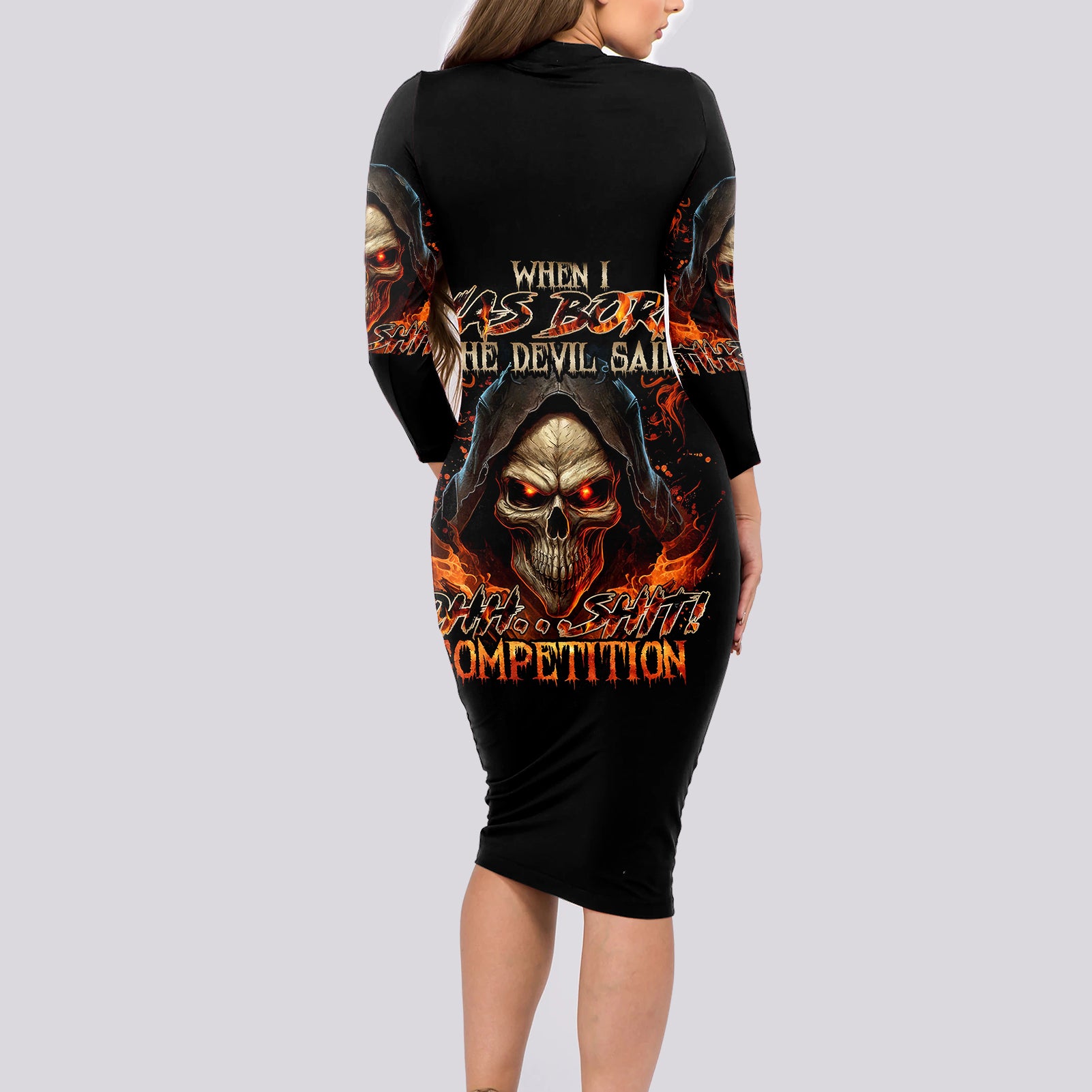 flame-skull-long-sleeve-bodycon-dress-when-i-was-born-the-devil-said-oh-shit-compettion