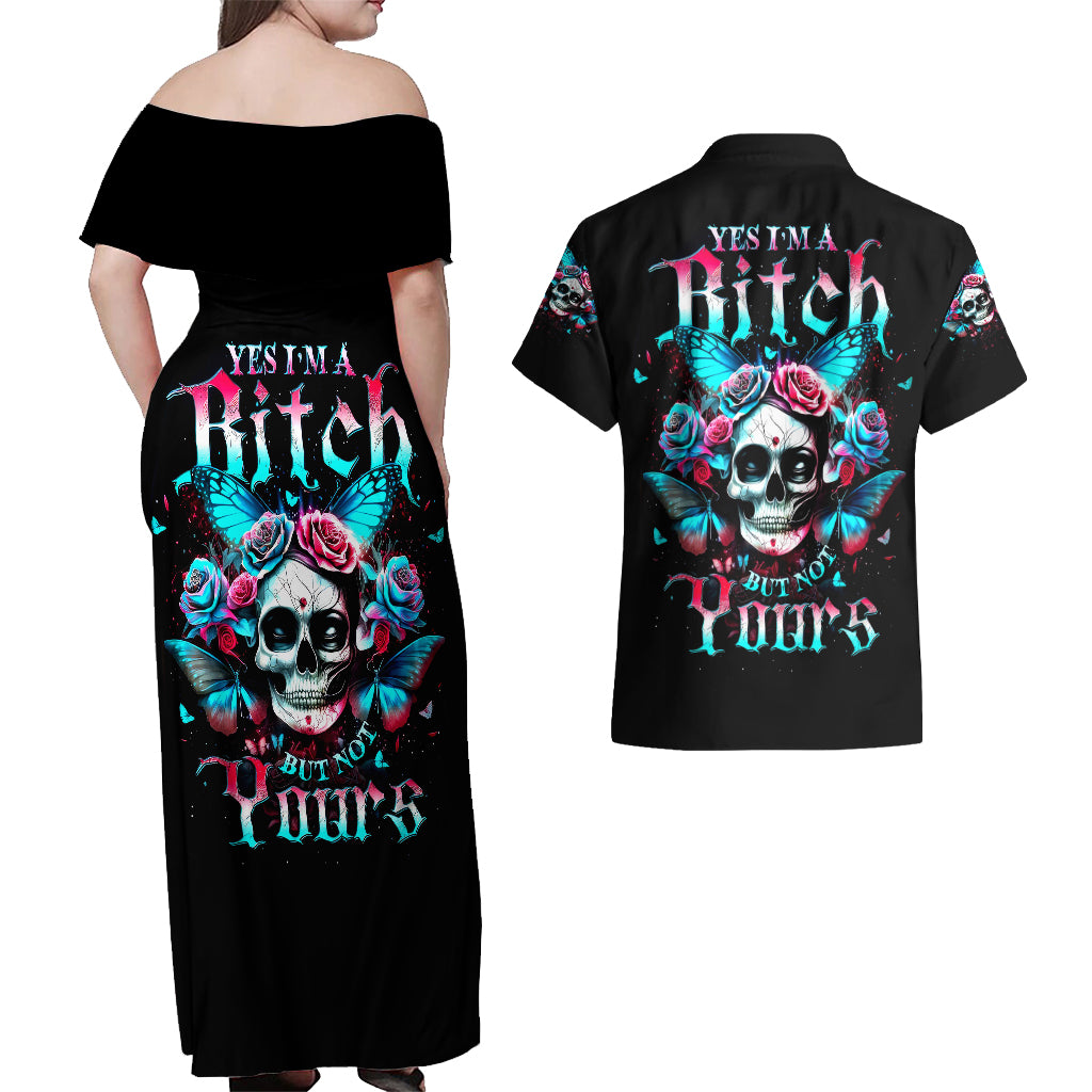 butterfly-skull-couples-matching-off-shoulder-maxi-dress-and-hawaiian-shirt-yes-im-bitch-but-not-your