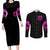 Rose Skull Couples Matching Long Sleeve Bodycon Dress and Long Sleeve Button Shirt I Have 3 Sides And You Never Want To See