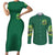 Irsh Jeep Couples Matching Short Sleeve Bodycon Dress and Long Sleeve Button Shirt In March We Wear Green