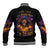 Flame Skull Baseball Jacket I Talk I Smite But Be Careful When I Silent