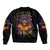 Flame Skull Bomber Jacket I Talk I Smite But Be Careful When I Silent