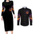 Flame Skull Couples Matching Long Sleeve Bodycon Dress and Long Sleeve Button Shirt I Talk I Smite But Be Careful When I Silent