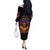 Flame Skull Off The Shoulder Long Sleeve Dress I Talk I Smite But Be Careful When I Silent