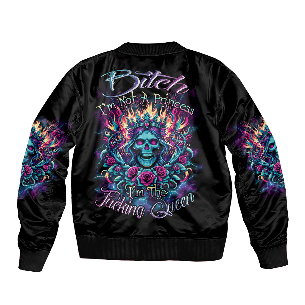 Queen Skull Bomber Jacket Bitch I'm Not A Princess I'm The Fucking Queen