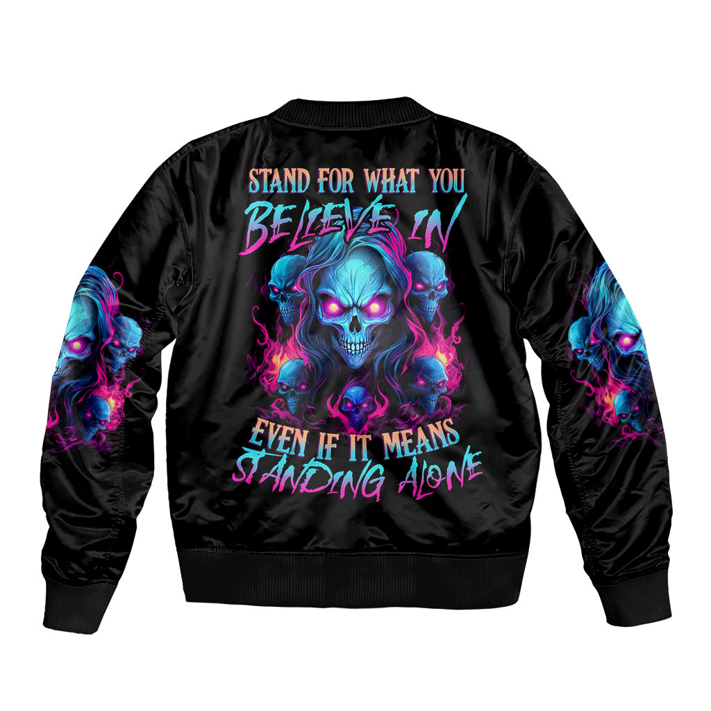 Lady Skull Bomber Jacket Stand For What You Believe In Even If It Means Standing Alone